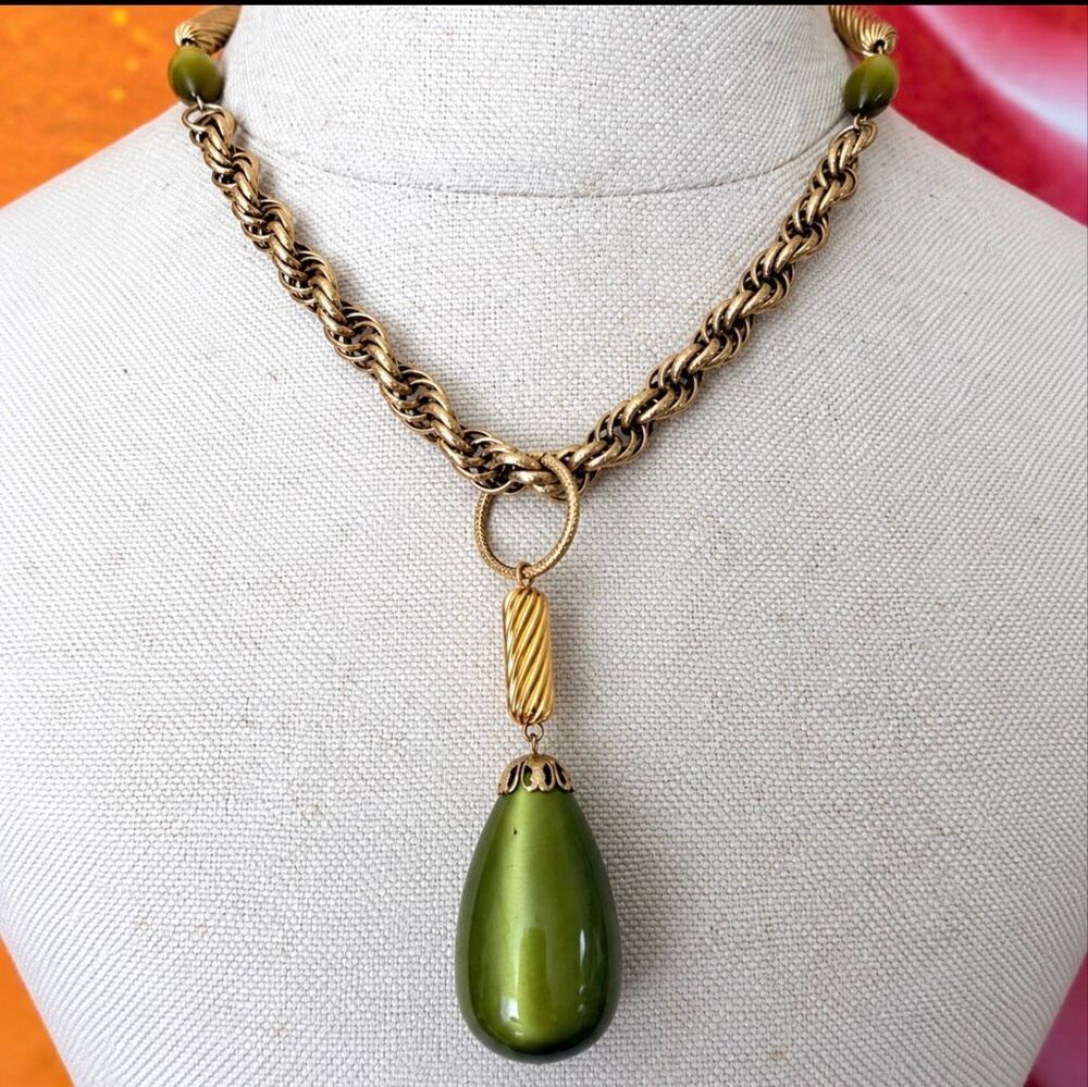 Vintage 1962 Sarah Coventry Golden Avocado Convertible Necklace Bracelet Set
